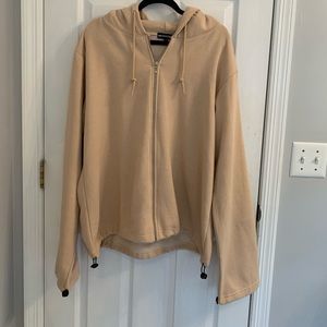 Pretty little thing tan over sized zip up